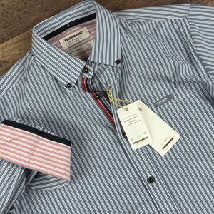 NWT Hummer Men's Shirt Medium Blue‎ Striped